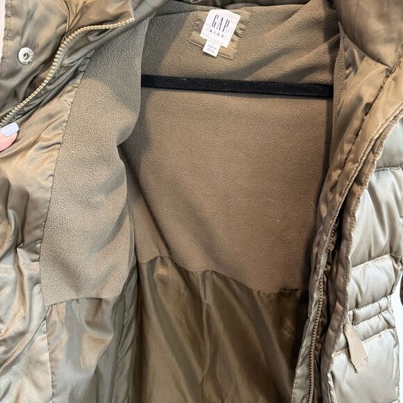 Gapkids Hooded Fleece Lined Parka Olive Lg - Picture 9 of 9